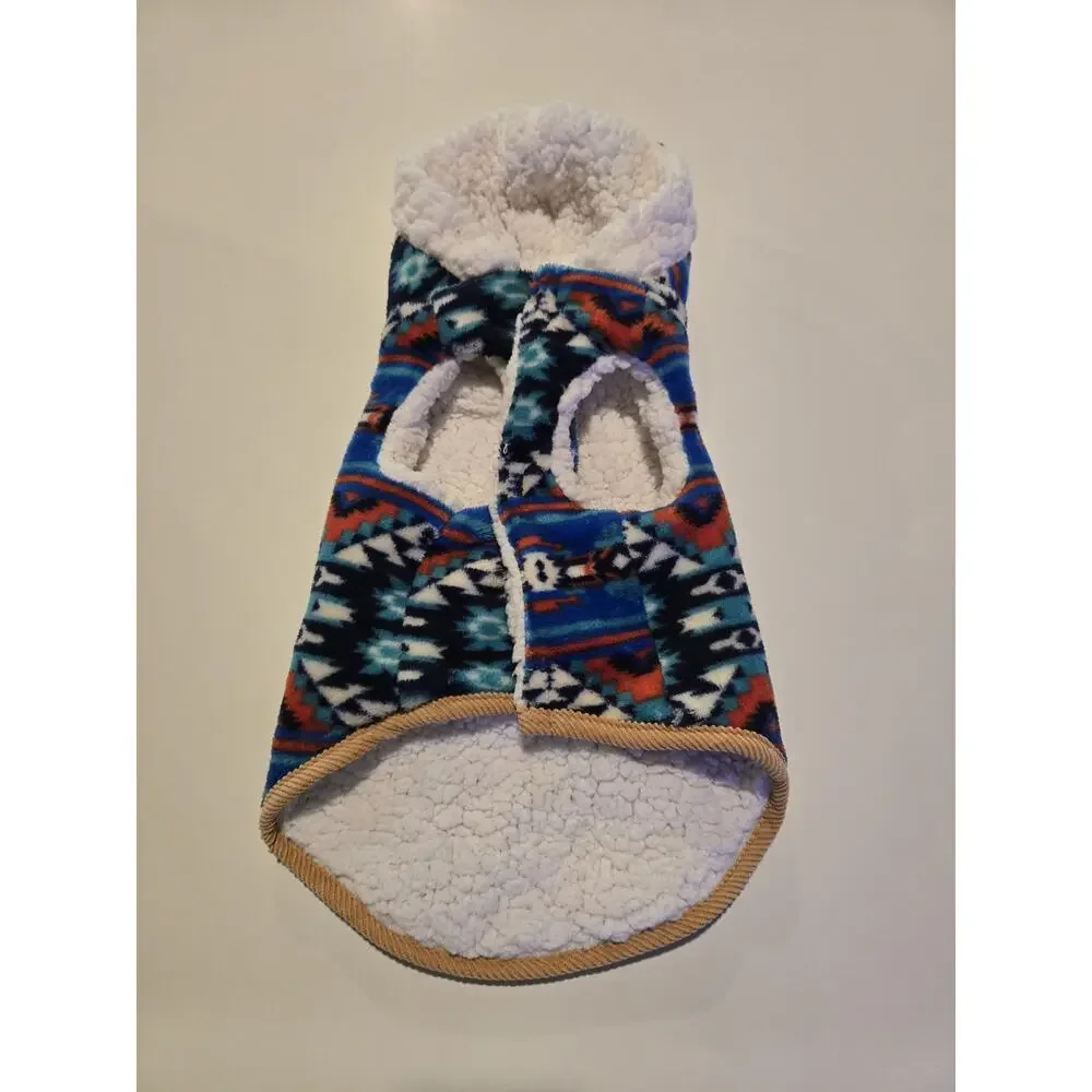 Vibrant Life S Padded Fleece Sherpa Vest Dog Harness Aztec Print Small Breed